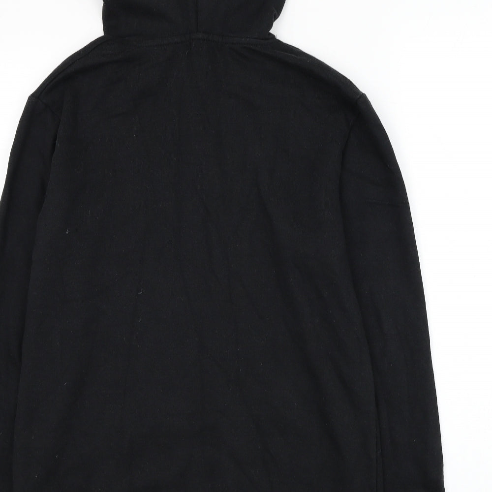 BoohooMAN Mens Black Cotton Pullover Hoodie Size XS
