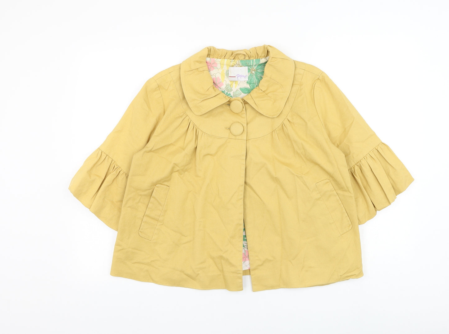 Papaya Womens Yellow Jacket Blazer Size 14 Button