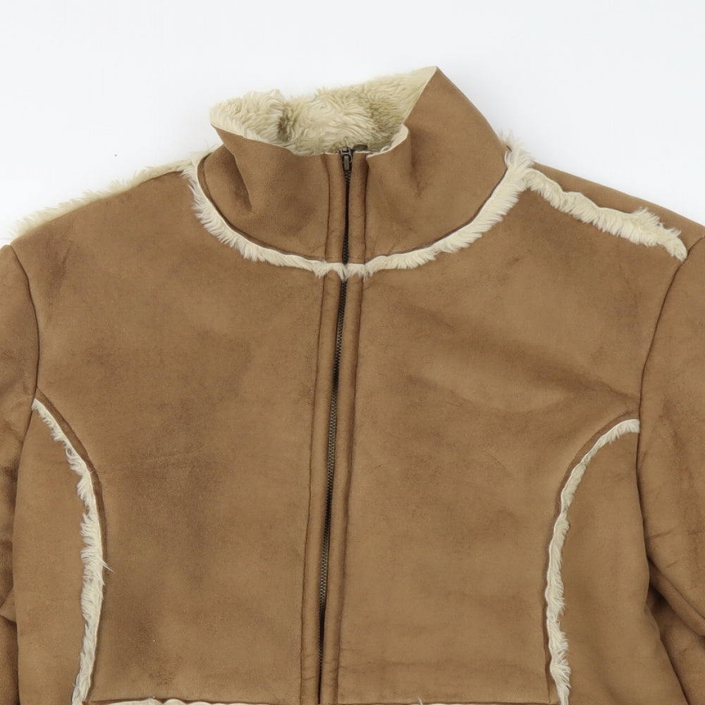 Per Una Womens Beige Jacket Size M Zip