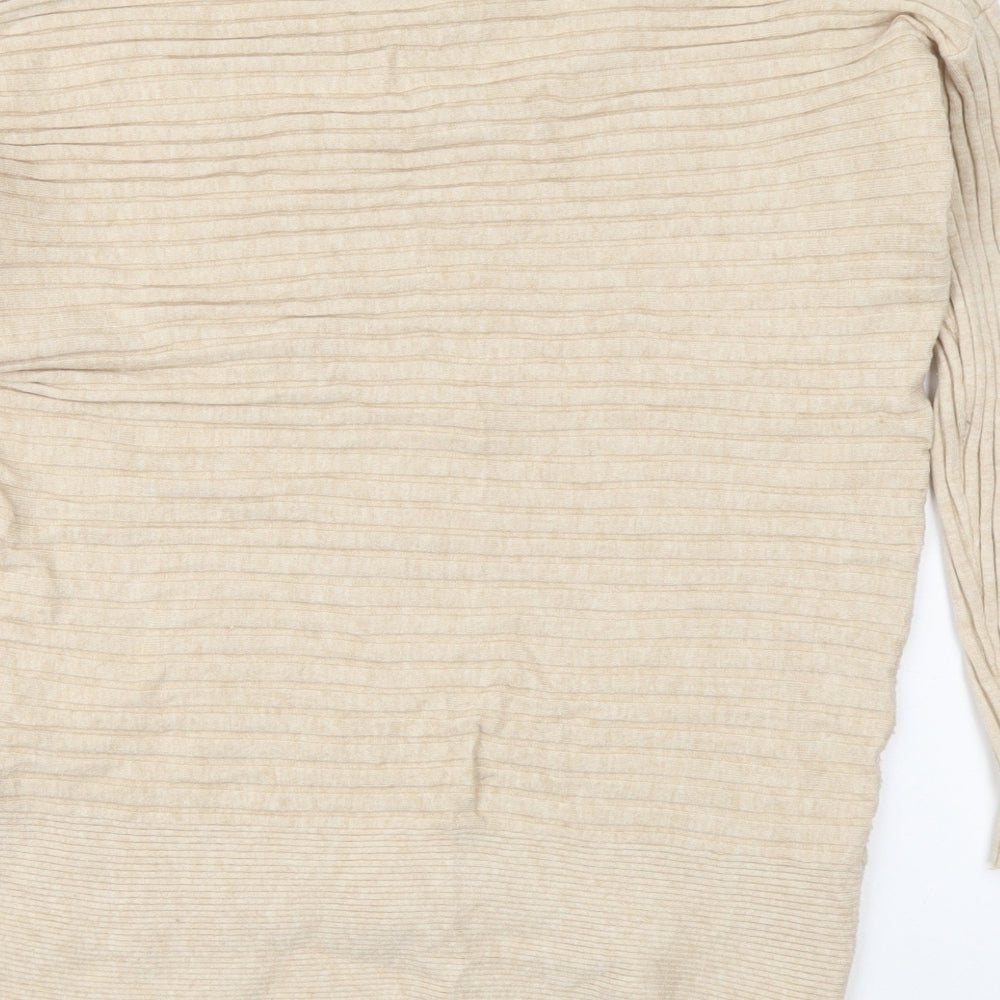 George Womens Beige Round Neck Viscose Pullover Jumper Size S