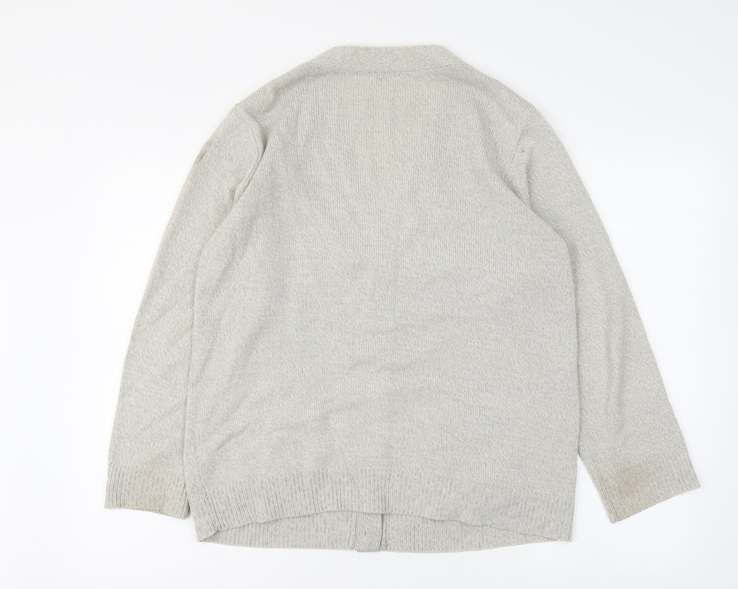 Damart Womens Grey V-Neck Acrylic Cardigan Jumper Size M