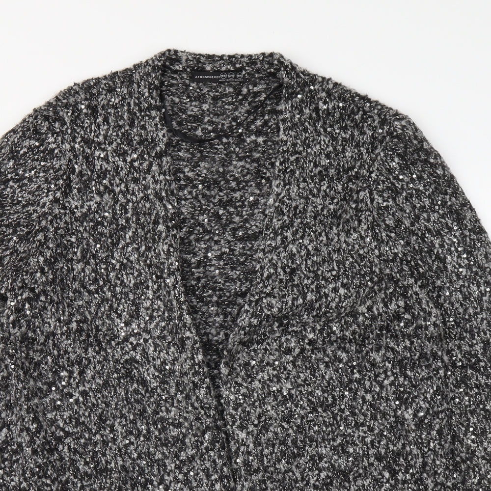 Atmosphere Womens Black V-Neck Acrylic Cardigan Jumper Size 14