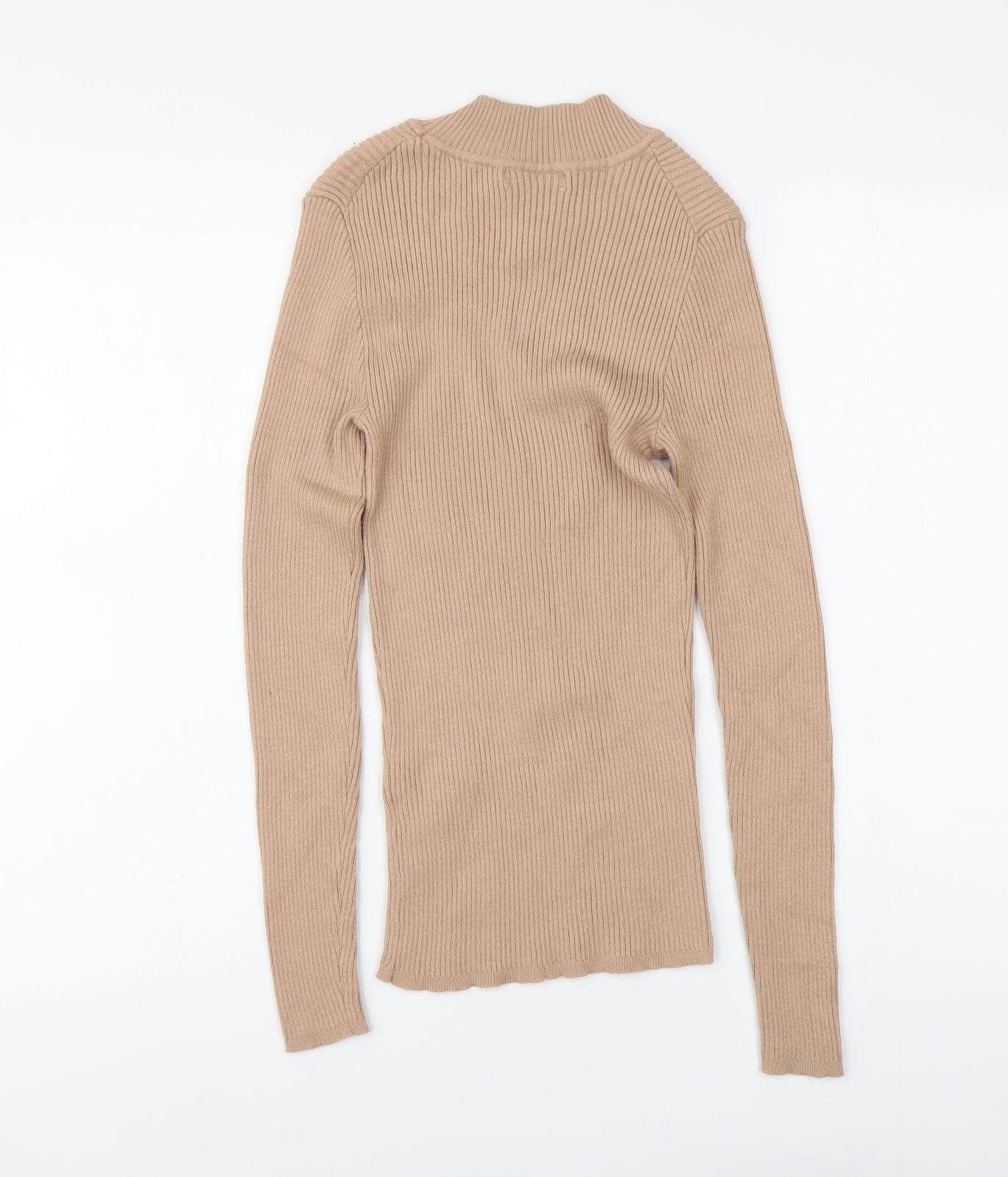 Primark Womens Beige High Neck Viscose Pullover Jumper Size S