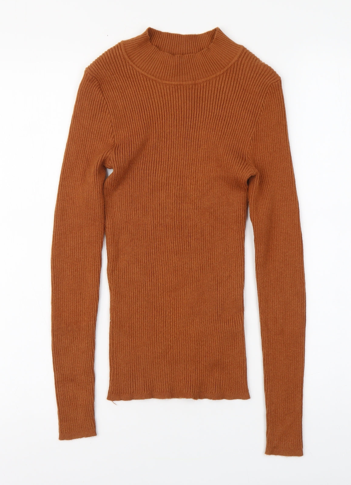 Primark Womens Brown Round Neck Viscose Pullover Jumper Size S