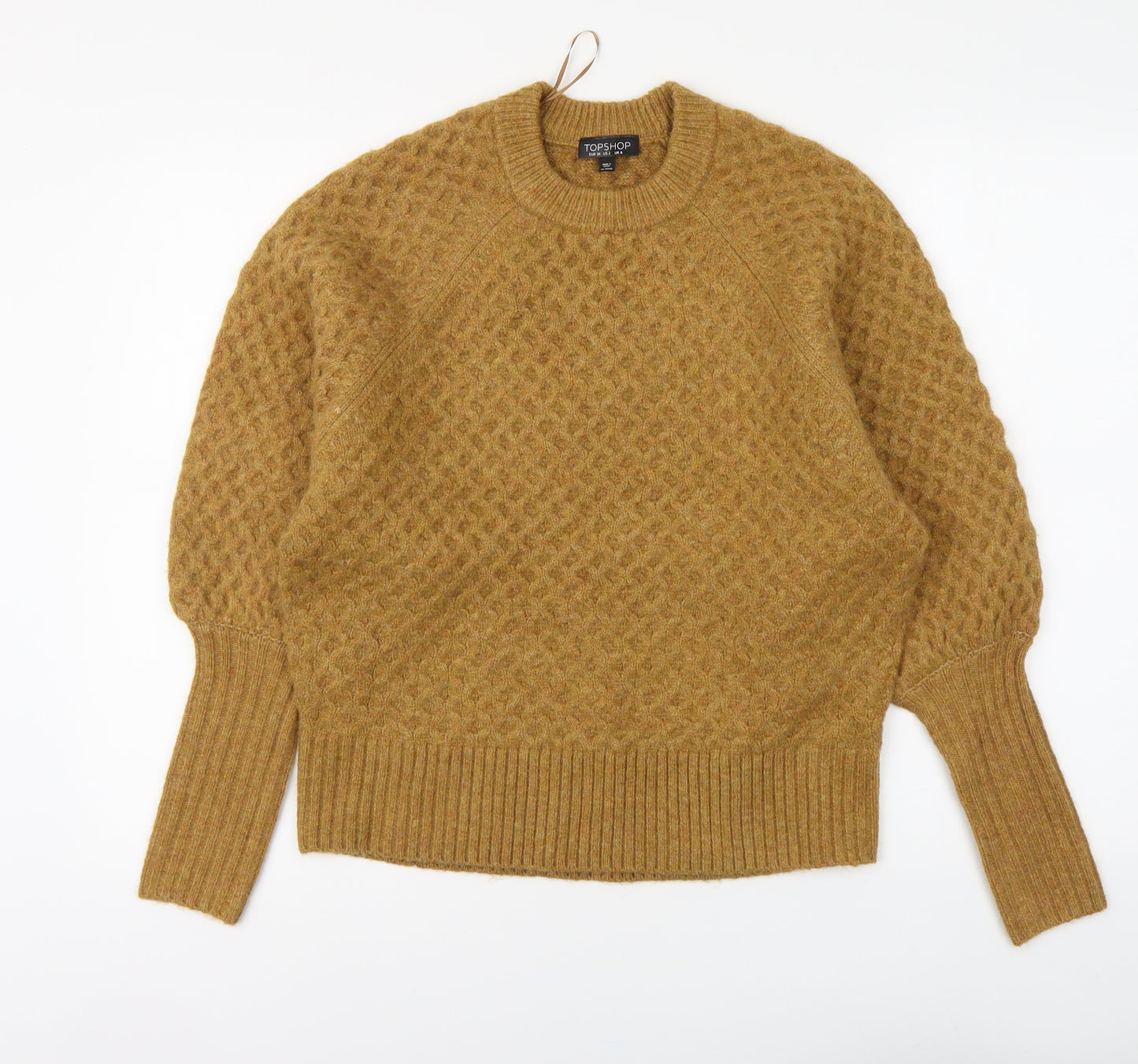 Topshop Womens Brown High Neck Acrylic Pullover Jumper Size 6