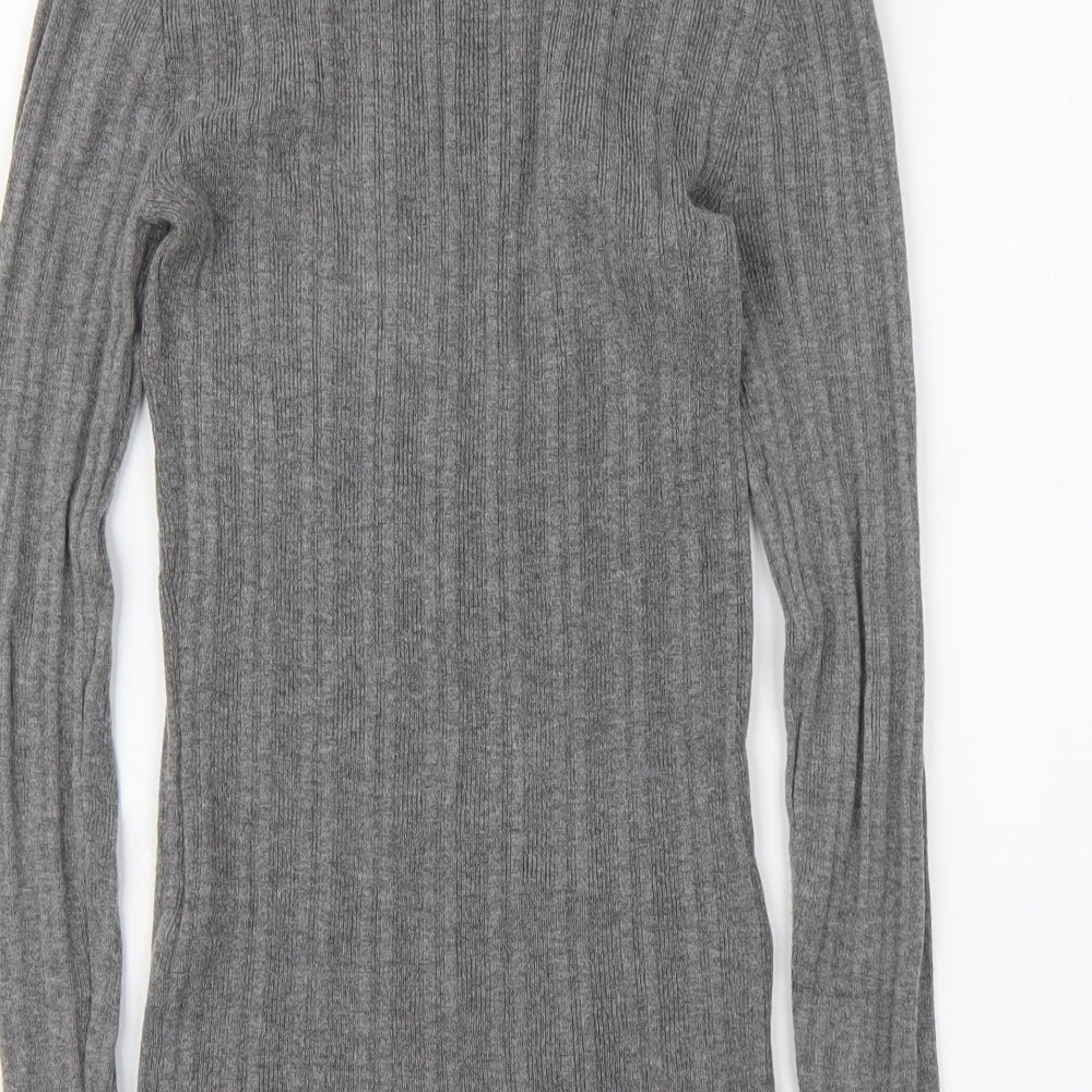 Primark Womens Grey Round Neck Viscose Pullover Jumper Size S