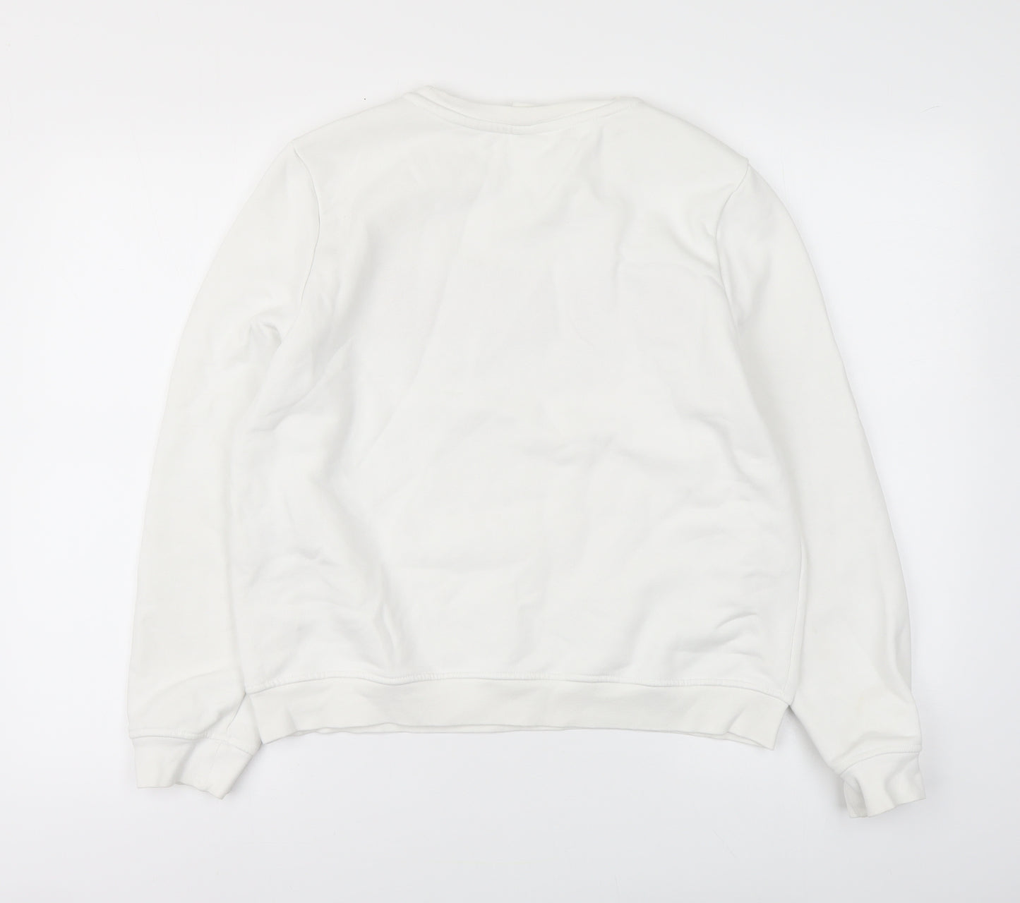 H&M Womens White Cotton Pullover Sweatshirt Size M Pullover - Bisous