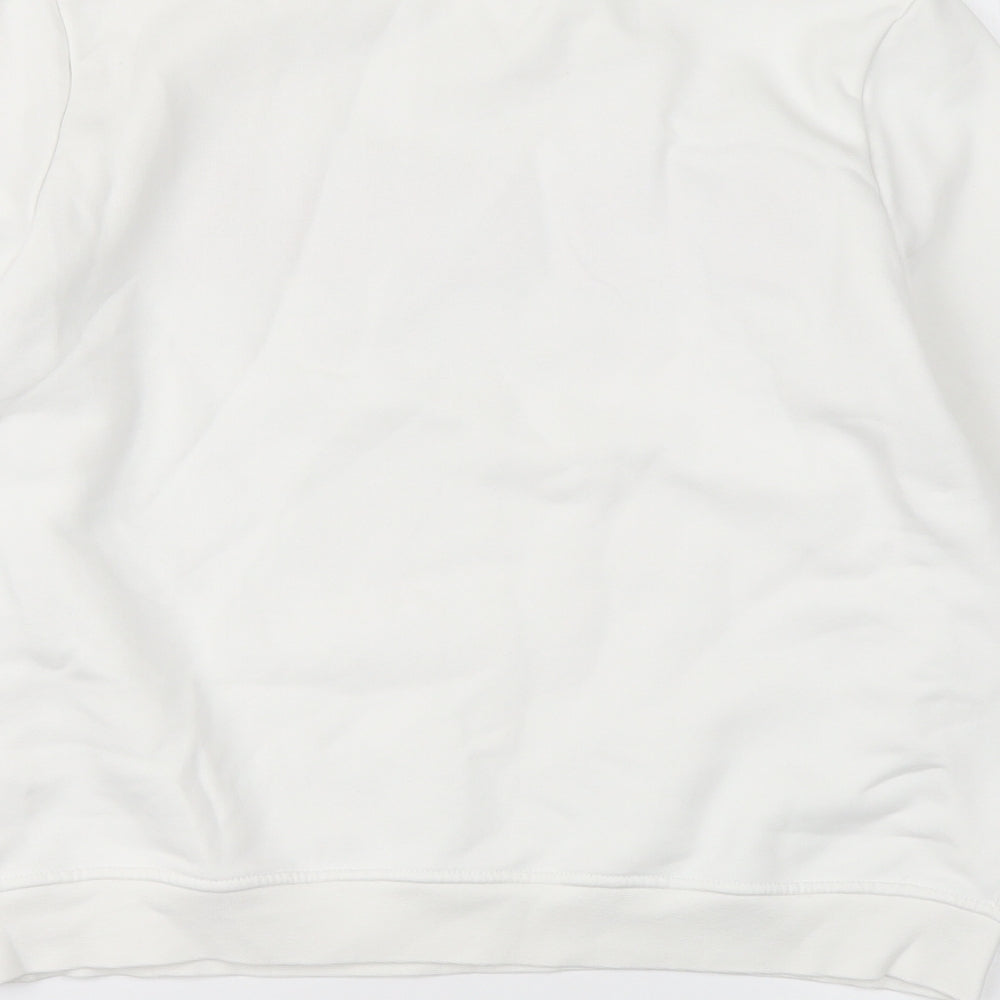 H&M Womens White Cotton Pullover Sweatshirt Size M Pullover - Bisous