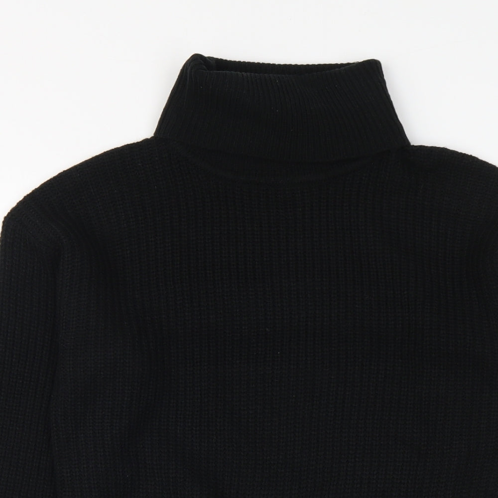 Boohoo Womens Black Roll Neck Acrylic Pullover Jumper Size L