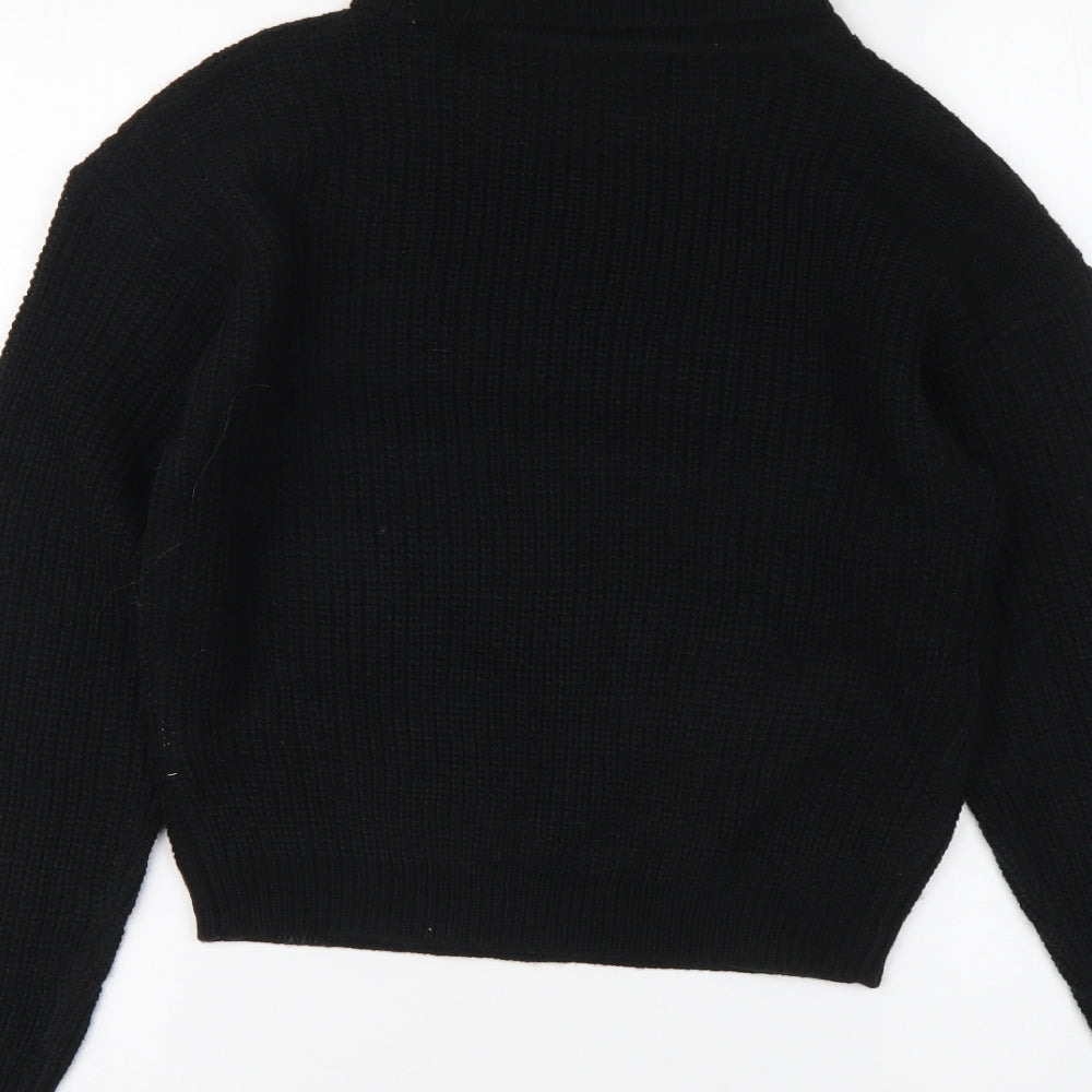 Boohoo Womens Black Roll Neck Acrylic Pullover Jumper Size L