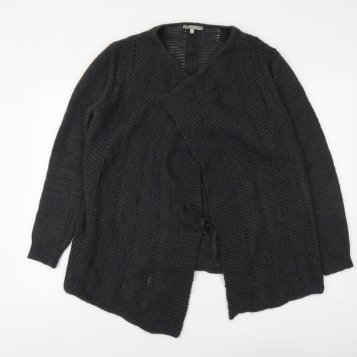 Per Una Womens Grey V-Neck Acrylic Cardigan Jumper Size M
