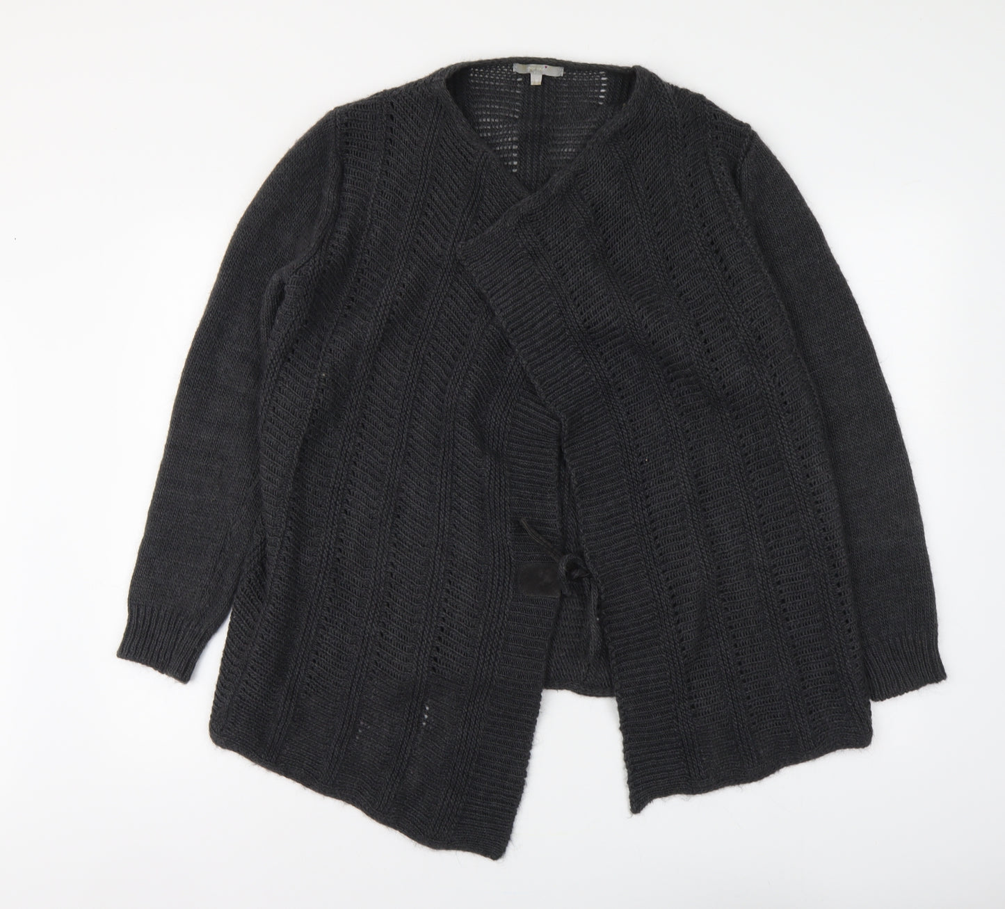 Per Una Womens Grey V-Neck Acrylic Cardigan Jumper Size M