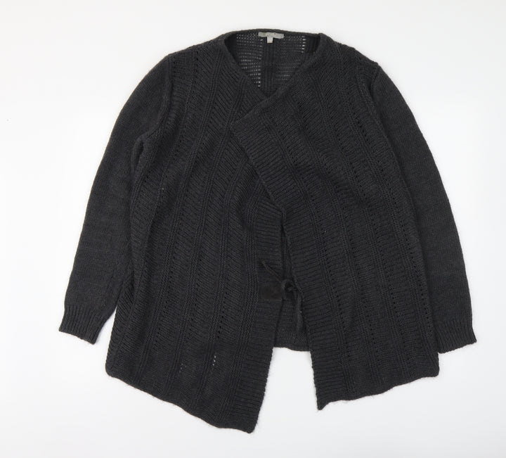 Per Una Womens Grey V-Neck Acrylic Cardigan Jumper Size M