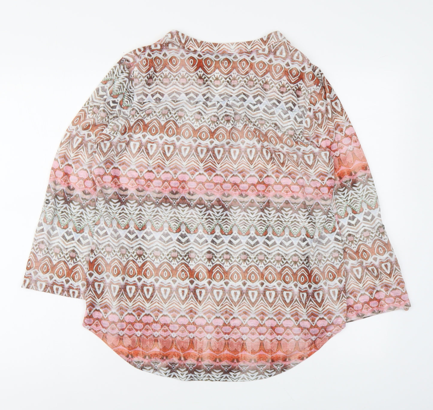 Wallis Womens Multicoloured Geometric Polyester Basic Blouse Size M V-Neck