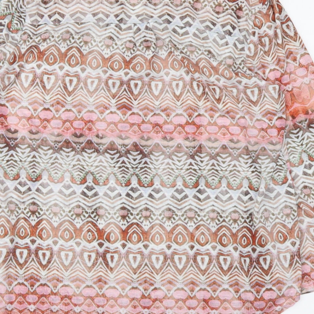 Wallis Womens Multicoloured Geometric Polyester Basic Blouse Size M V-Neck