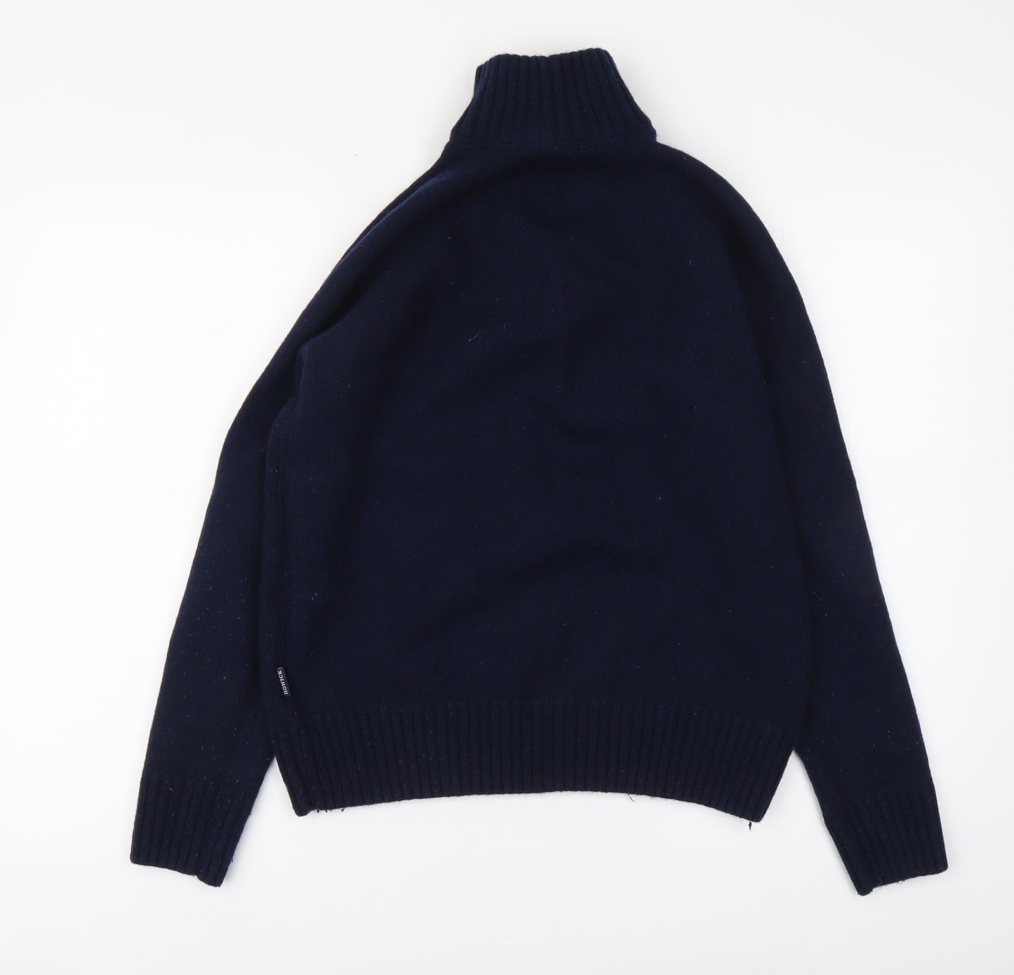 Howick Womens Blue High Neck Wool Pullover Jumper Size M