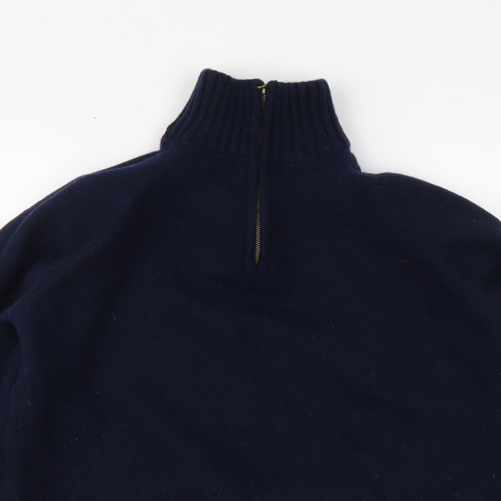 Howick Womens Blue High Neck Wool Pullover Jumper Size M