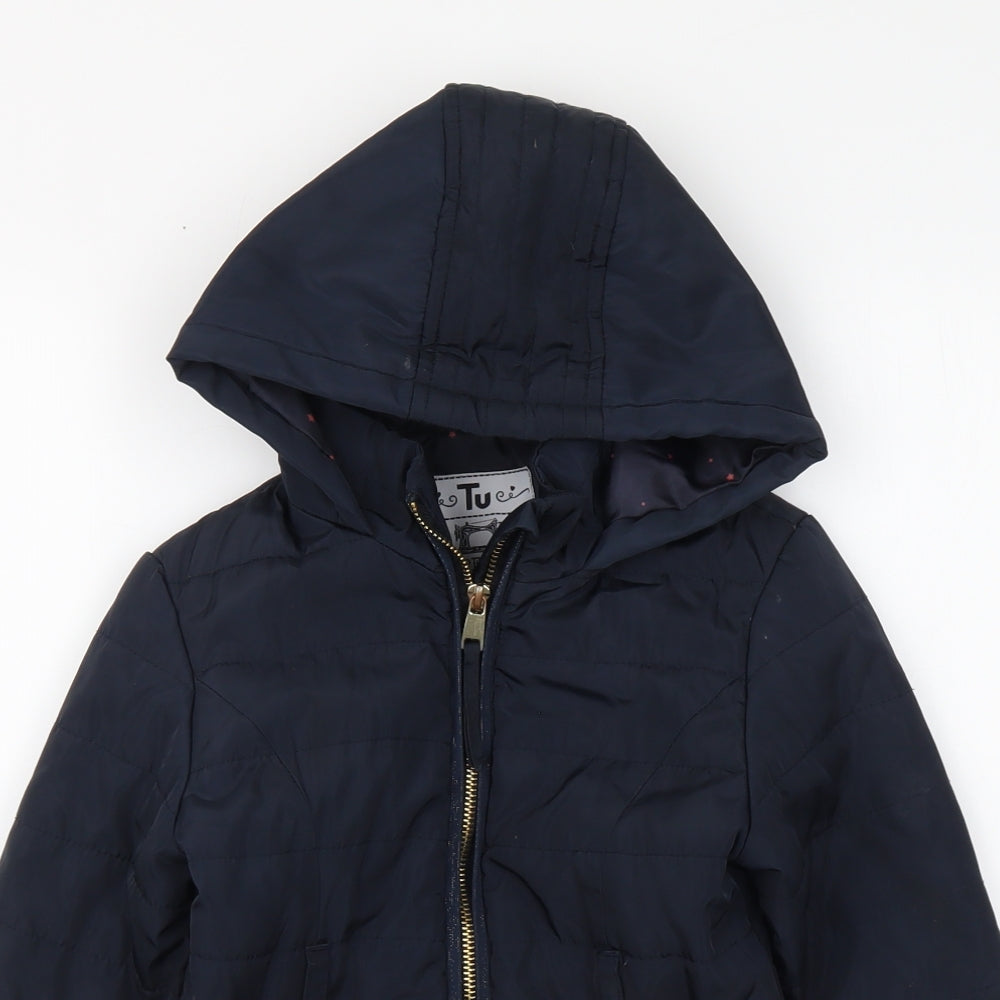 TU Girls Blue Jacket Size 5-6 Years Zip