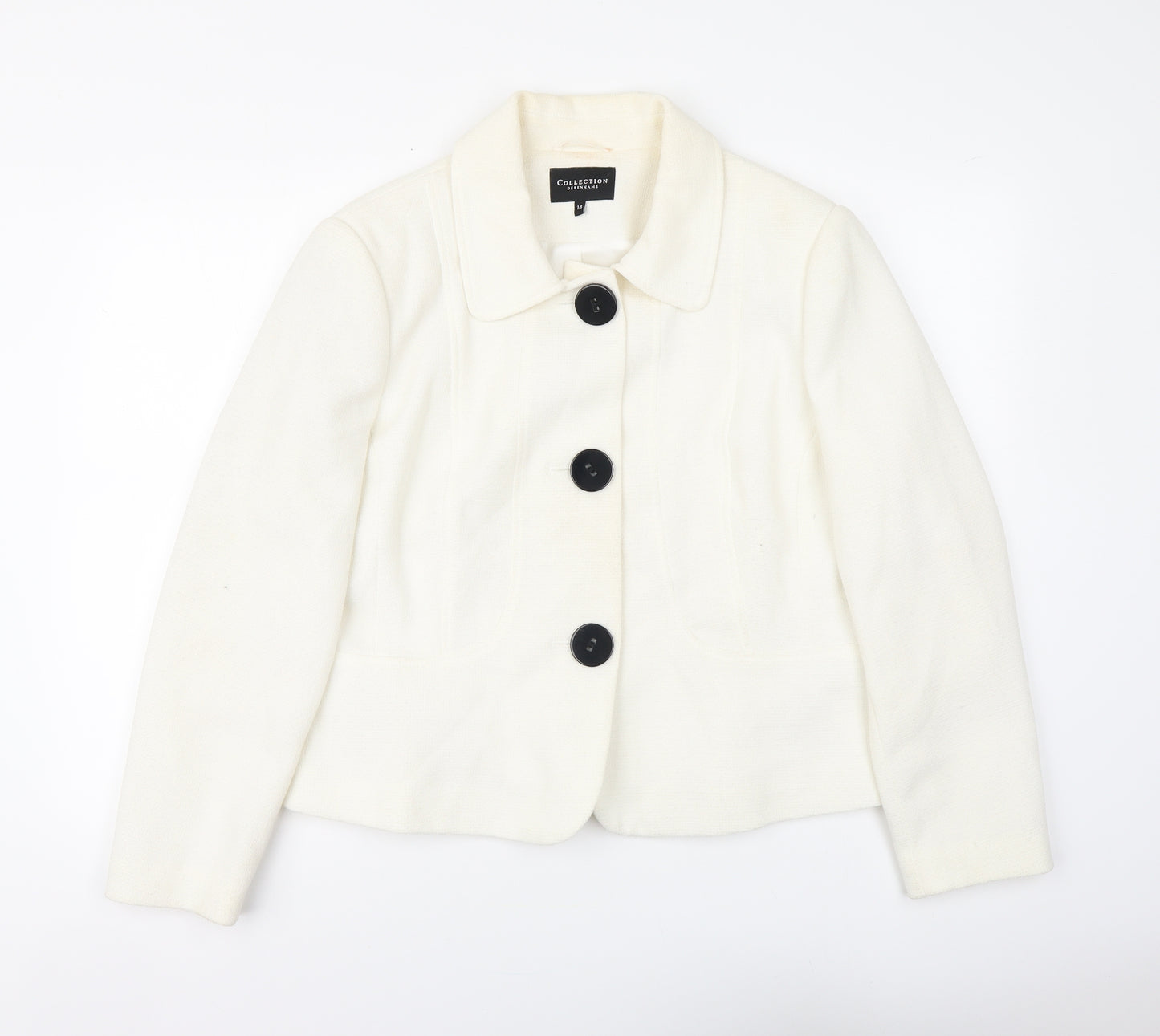 Debenhams Womens Ivory Jacket Blazer Size 18 Button