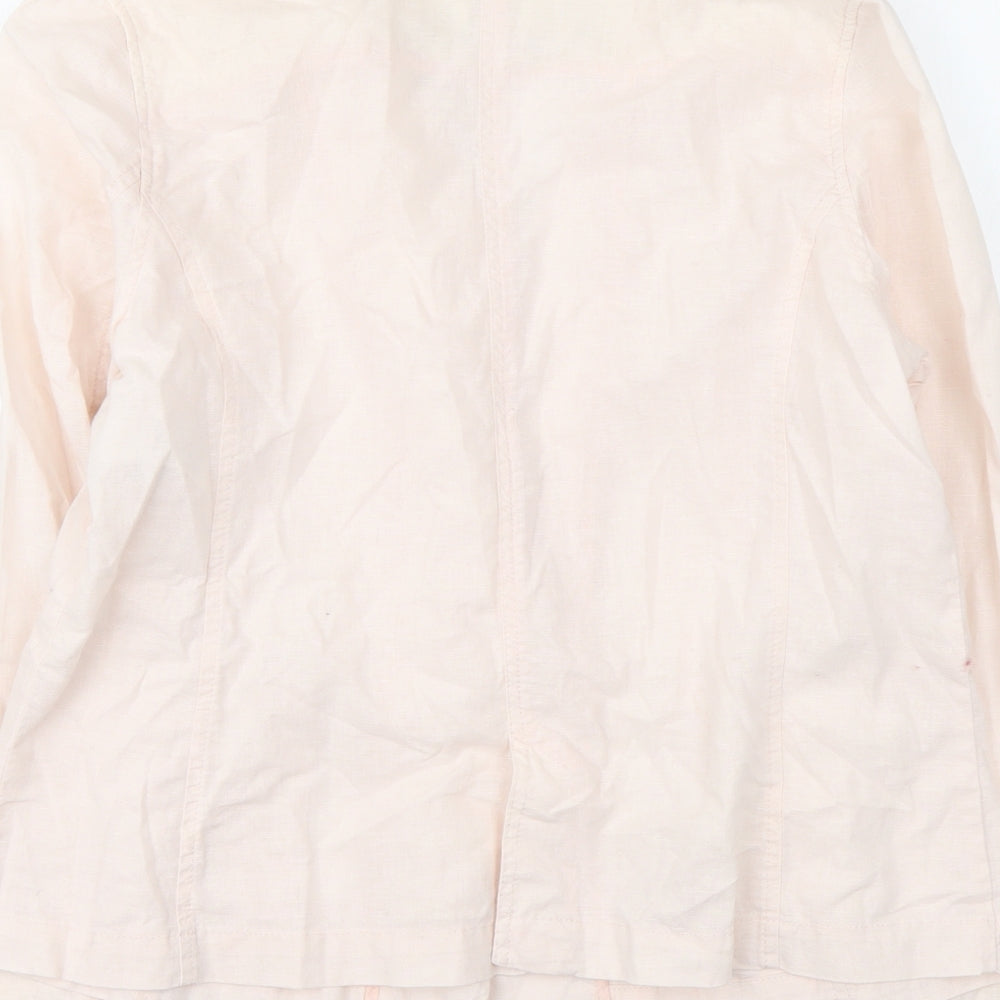 Indigo Womens Pink Linen Jacket Suit Jacket Size 16