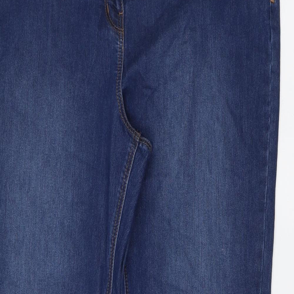 George Womens Blue Cotton Straight Jeans Size 18 L30 in Regular Button