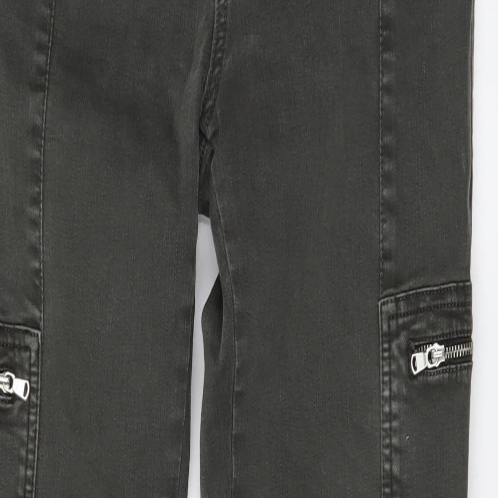 Mint Velvet Womens Green Cotton Straight Jeans Size 12 L29 in Regular Button