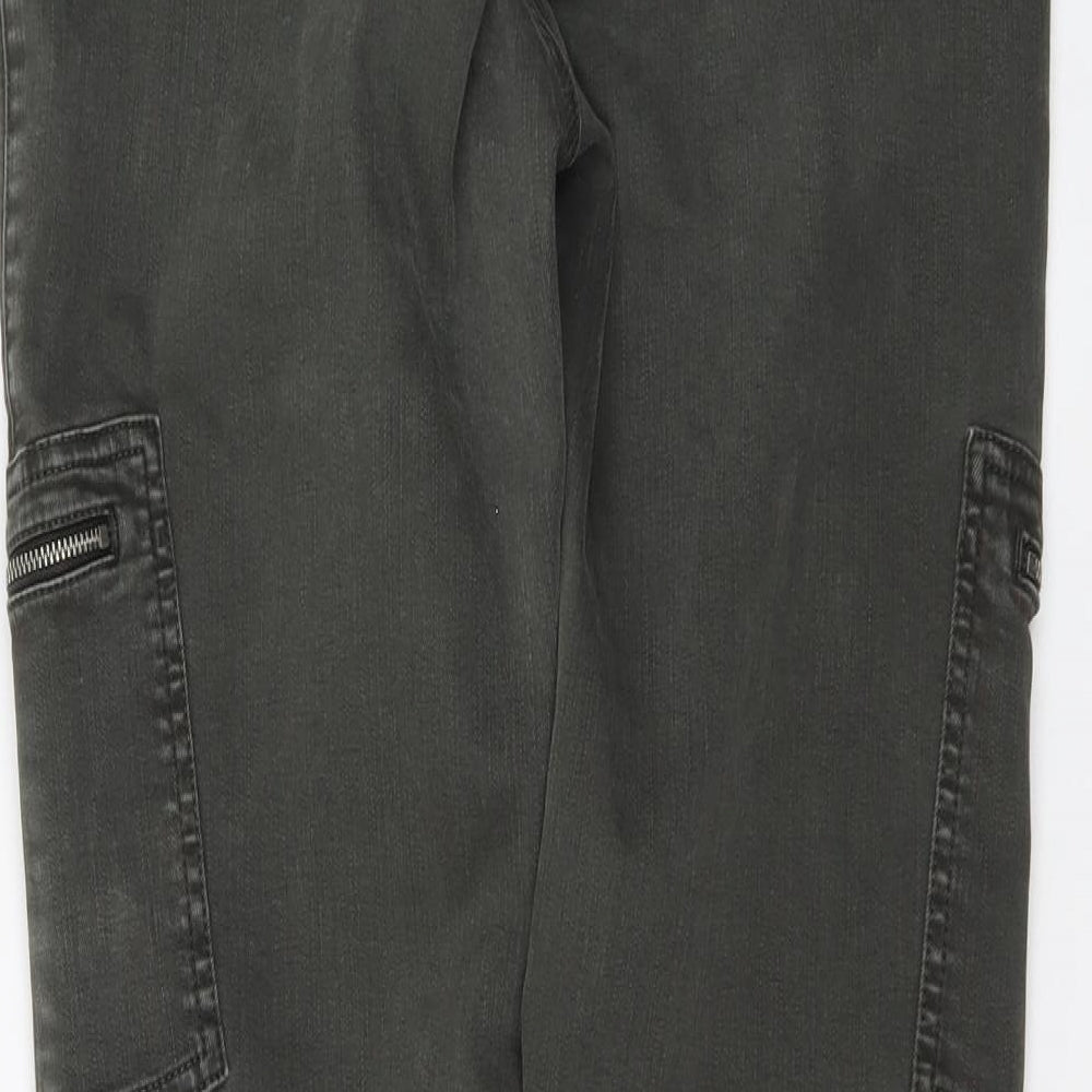 Mint Velvet Womens Green Cotton Straight Jeans Size 12 L29 in Regular Button
