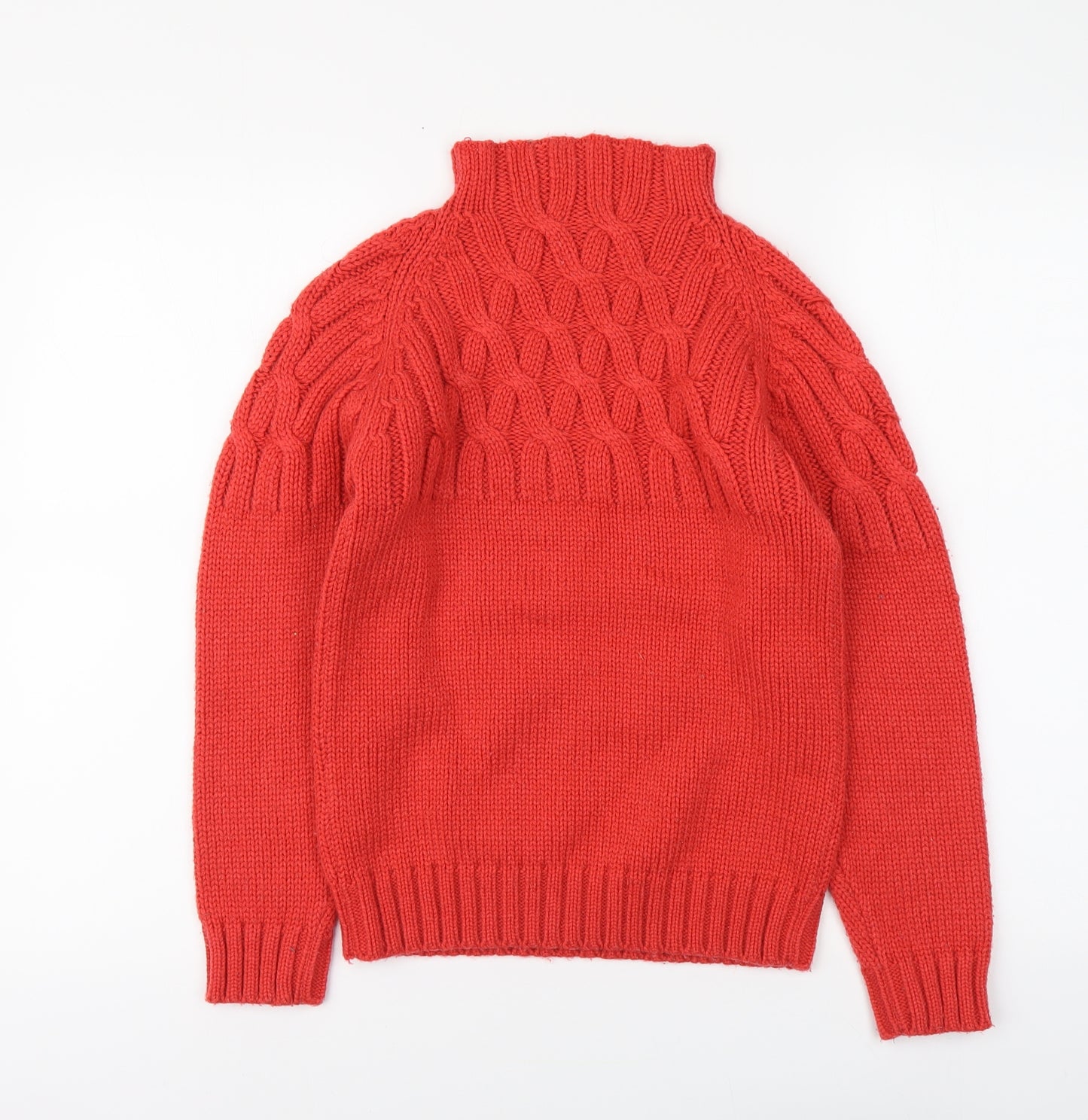 Folia Womens Red High Neck Acrylic Pullover Jumper Size 14