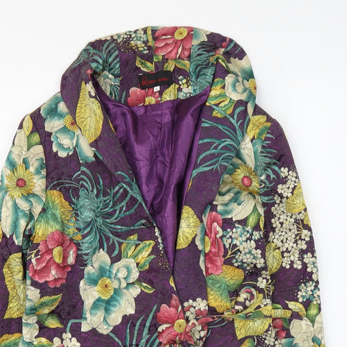 Dias Xin Womens Multicoloured Floral Polyester Basic Blouse Size 8 V-Neck