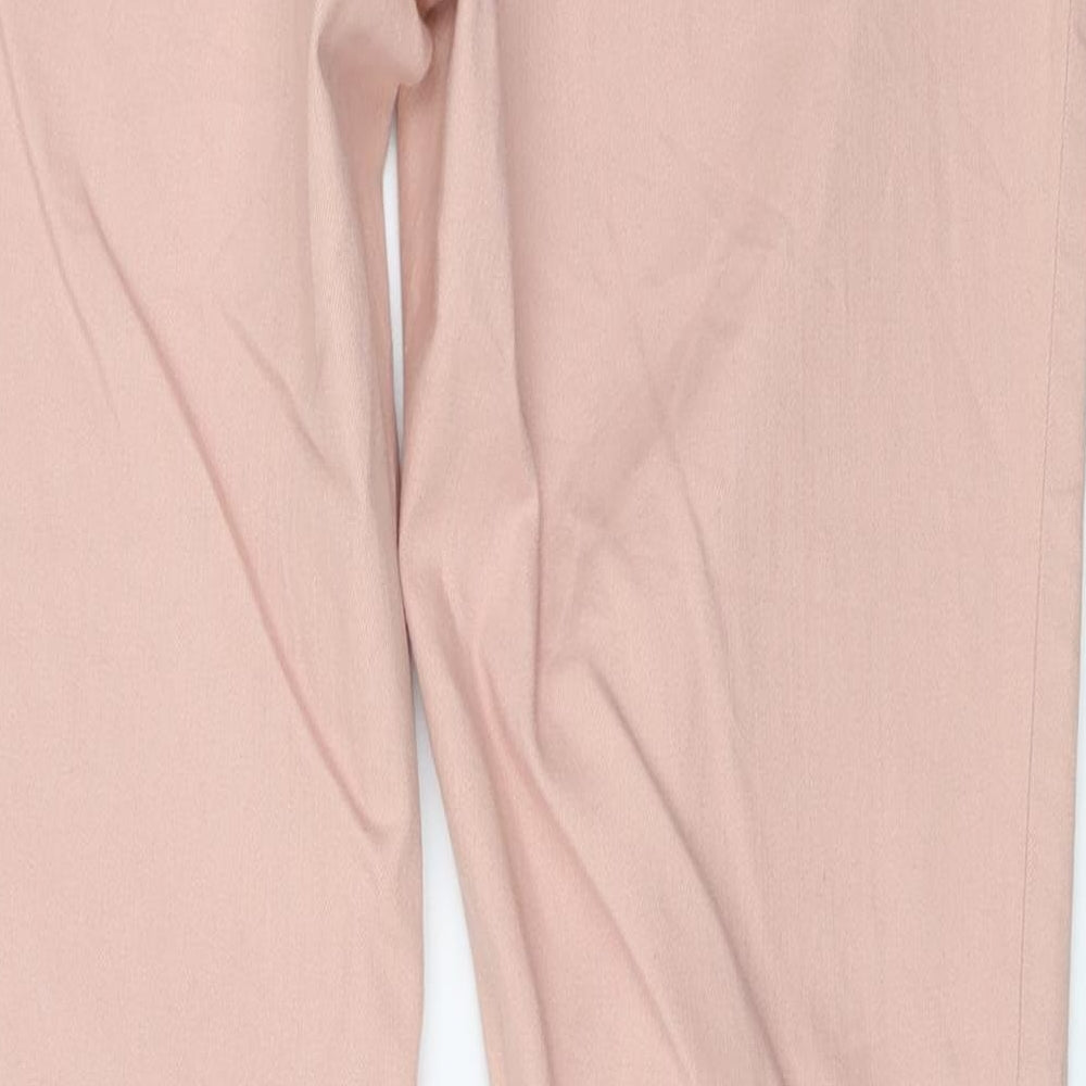 David Jones Womens Pink Cotton Straight Jeans Size 14 L31 in Regular Button