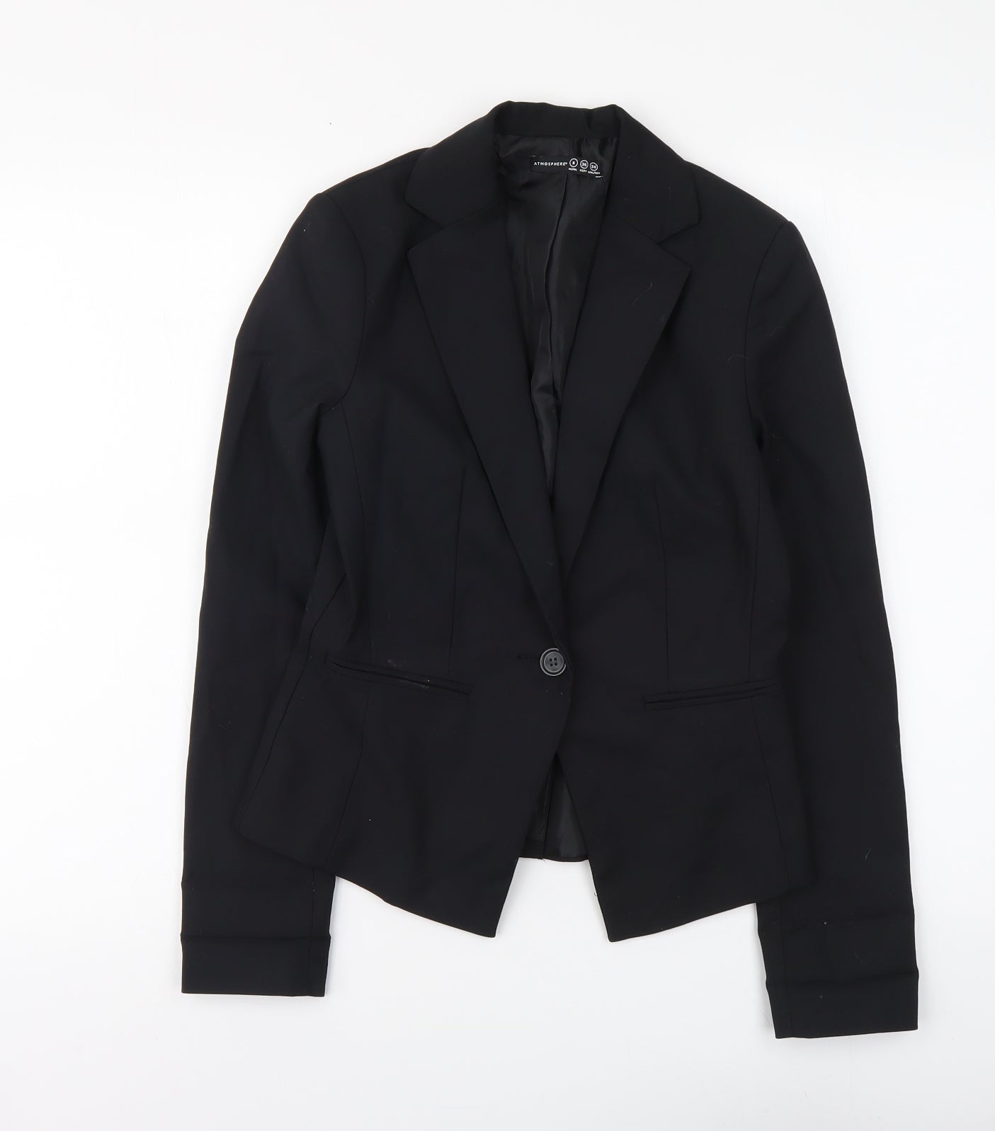 Atmosphere Womens Black Polyester Jacket Suit Size 8