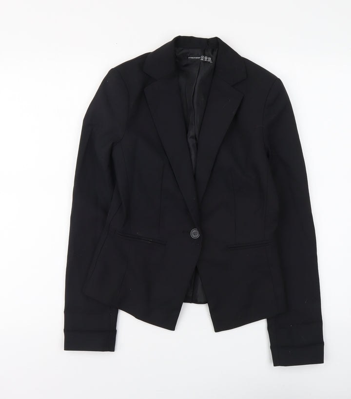 Atmosphere Womens Black Polyester Jacket Suit Size 8