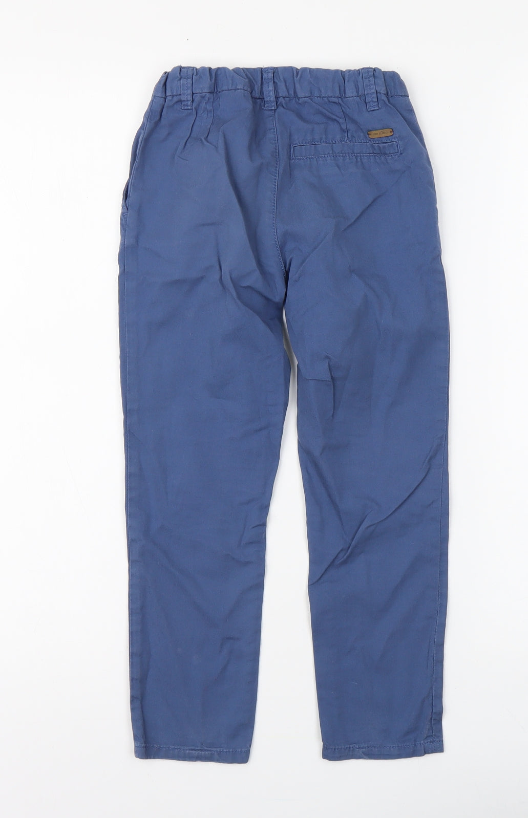 H&M Boys Blue Cotton Chino Trousers Size 5-6 Years Regular Button