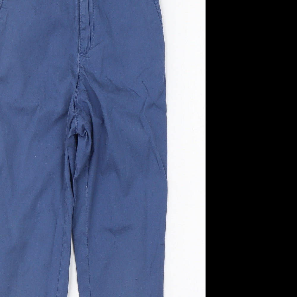 H&M Boys Blue Cotton Chino Trousers Size 5-6 Years Regular Button