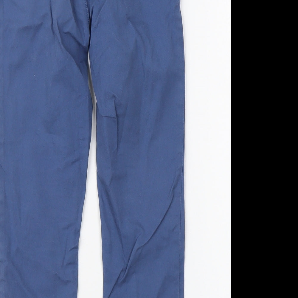 H&M Boys Blue Cotton Chino Trousers Size 5-6 Years Regular Button