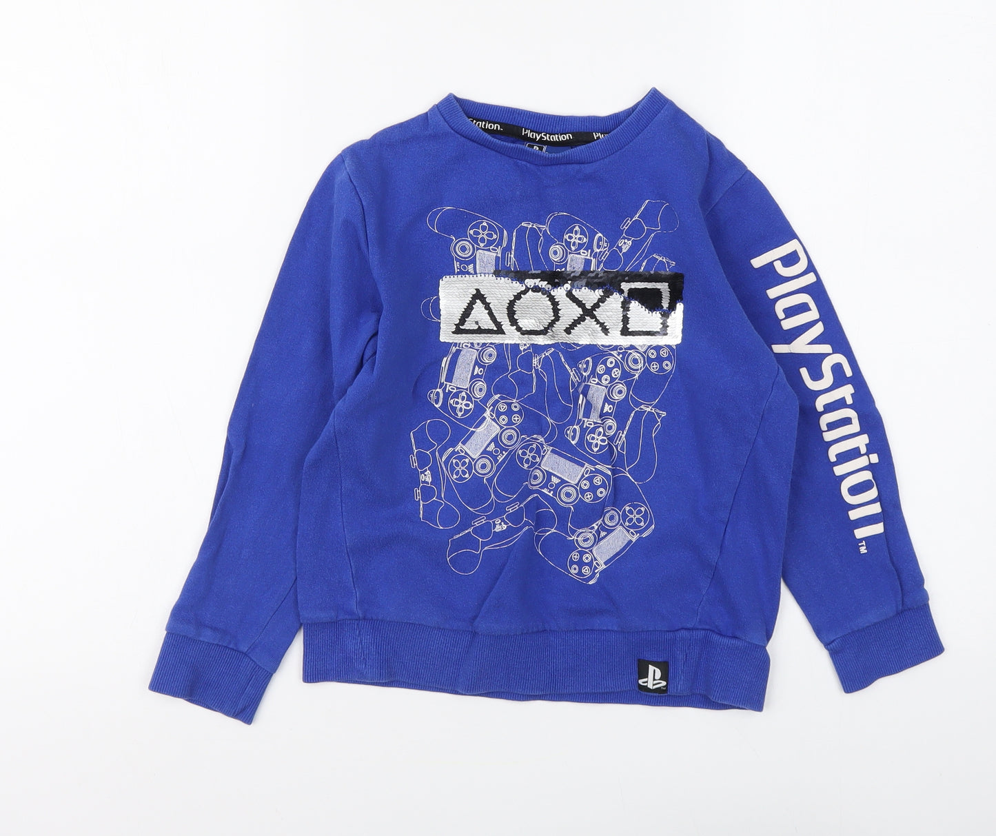 NEXT Boys Blue Cotton Pullover Sweatshirt Size 7 Years Pullover - Play Station