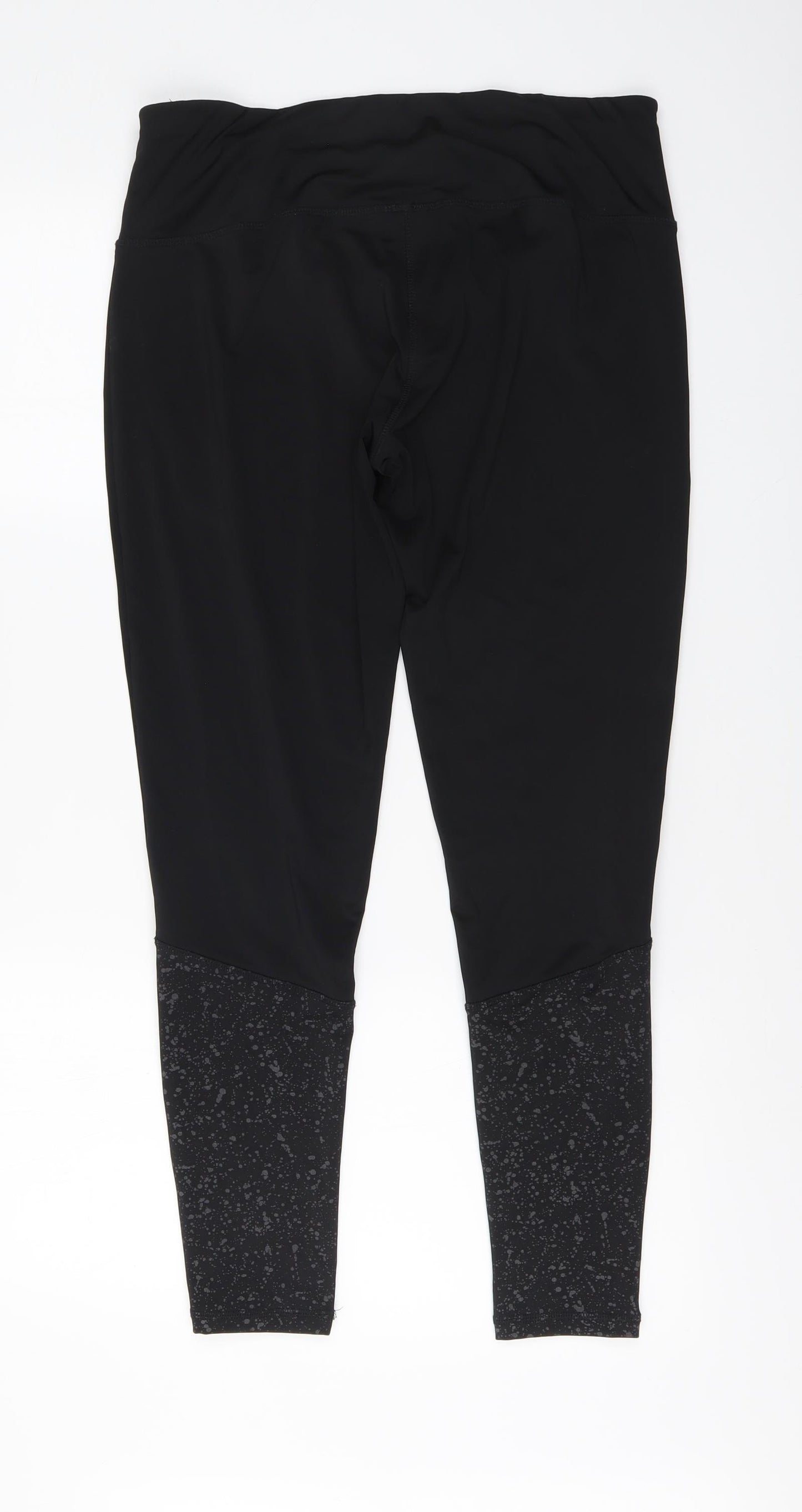 Crivit Womens Black Polyester Jogger Leggings Size L L27 in Regular Button