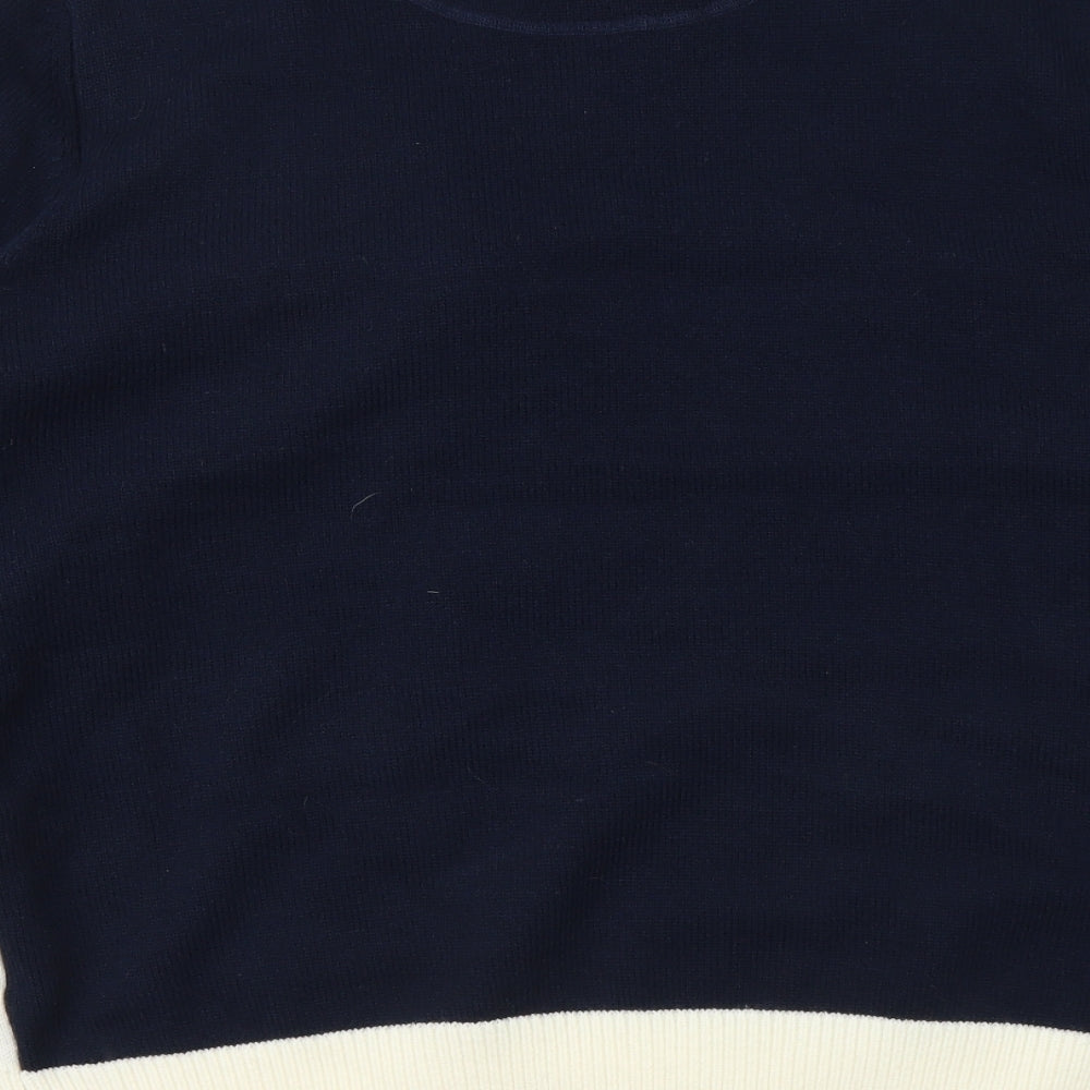 Preworn Mens Blue Round Neck Acrylic Henley Jumper Size XL - Christmas jumper