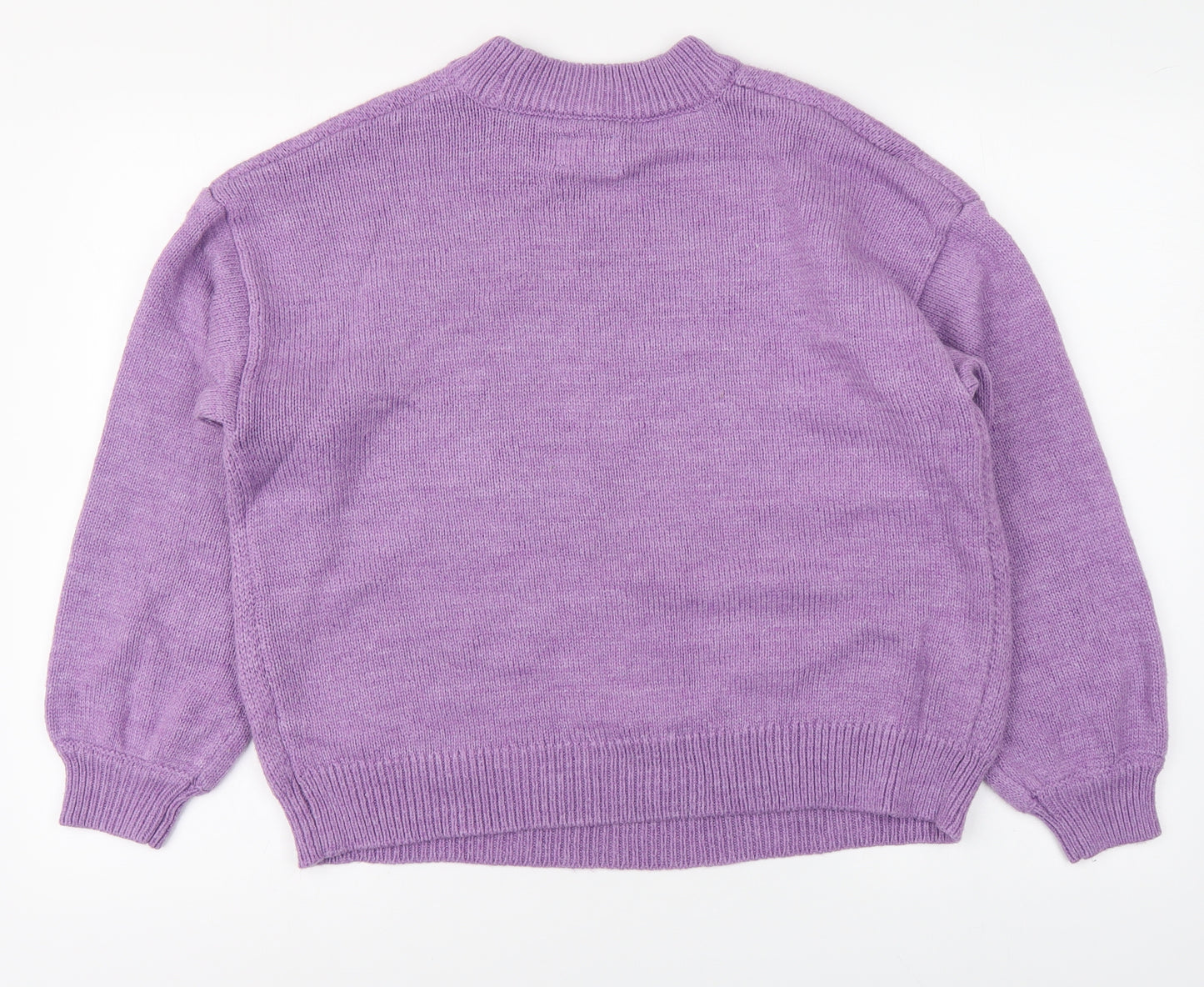 ASOS Womens Purple Round Neck Acrylic Pullover Jumper Size 8 - Mountains