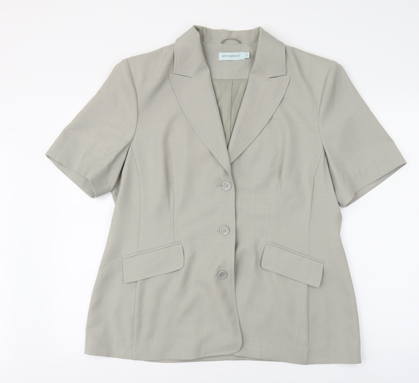 Atmosphere Womens Grey Polyester Basic Button-Up Size 20 V-Neck