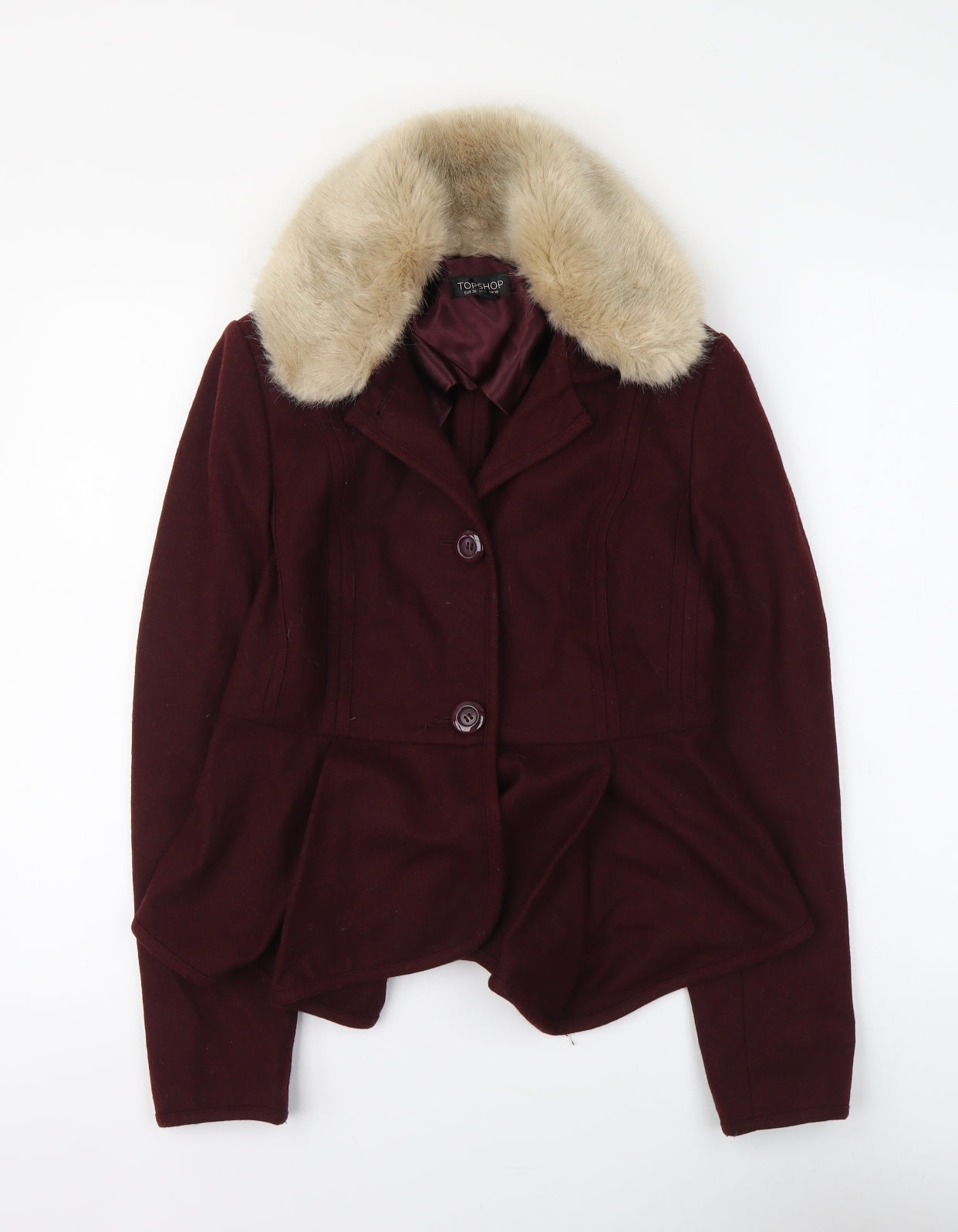 Topshop Womens Purple Jacket Size 10 Button