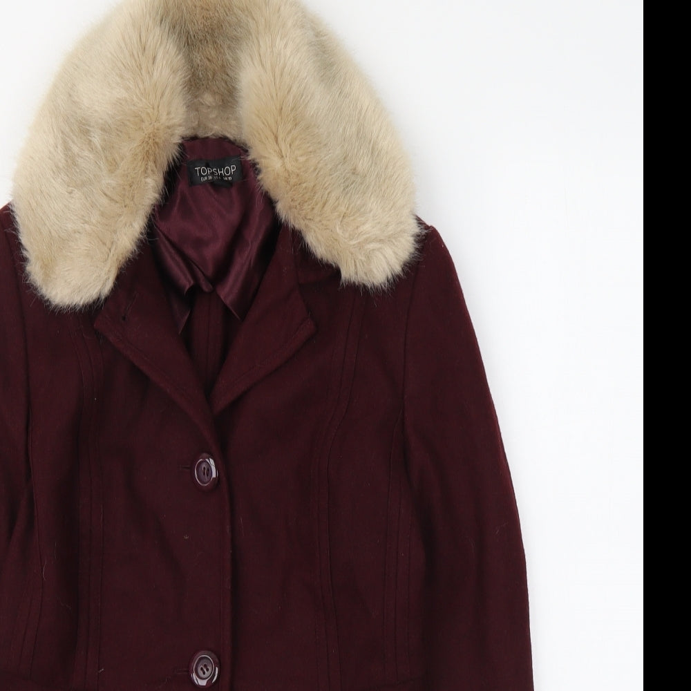 Topshop Womens Purple Jacket Size 10 Button