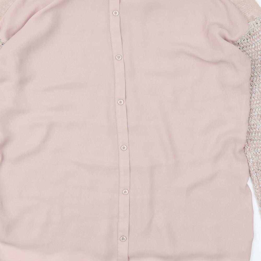 NEXT Womens Pink Round Neck Acrylic Pullover Jumper Size 12