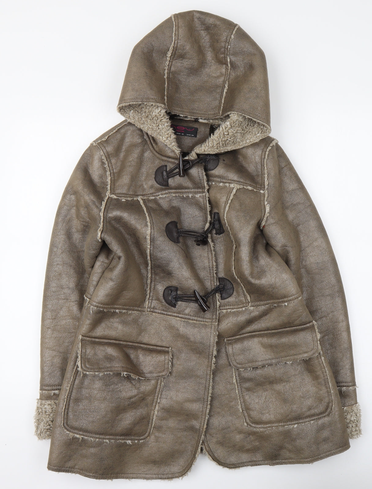 New Look Womens Brown Gilet Jacket Size 12 Button