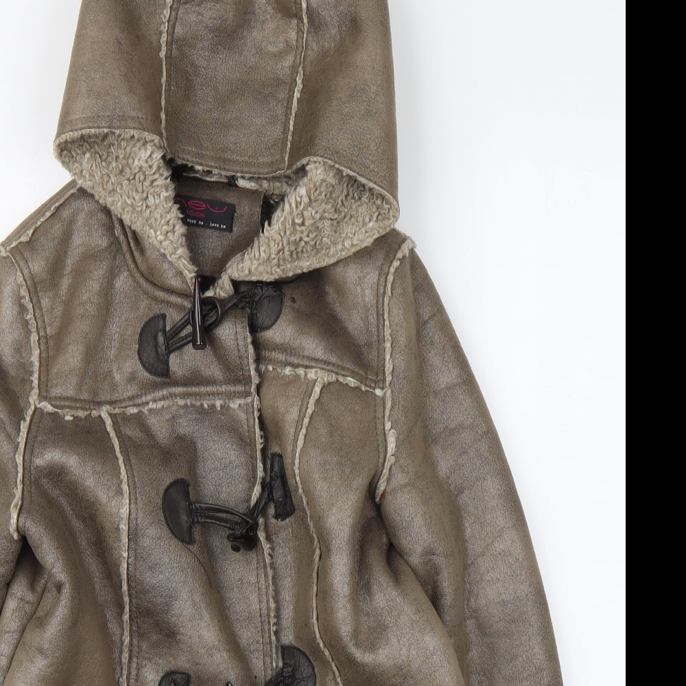 New Look Womens Brown Gilet Jacket Size 12 Button