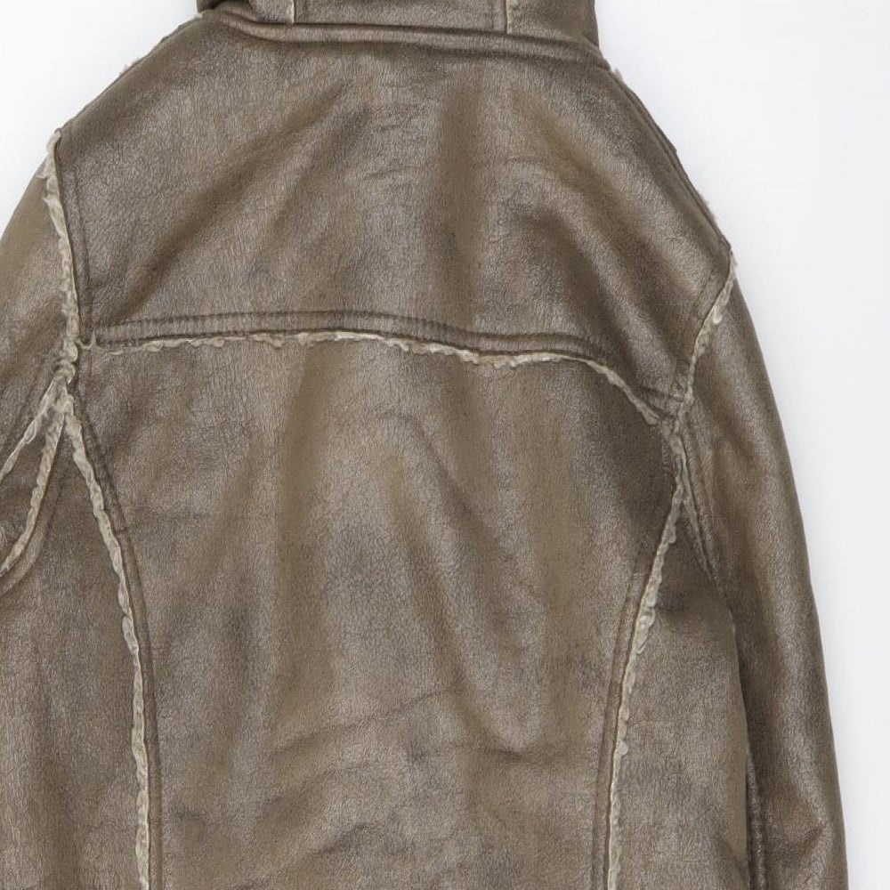 New Look Womens Brown Gilet Jacket Size 12 Button