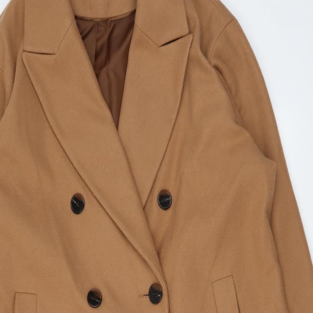Primark Womens Beige Pea Coat Coat Size 20 Button