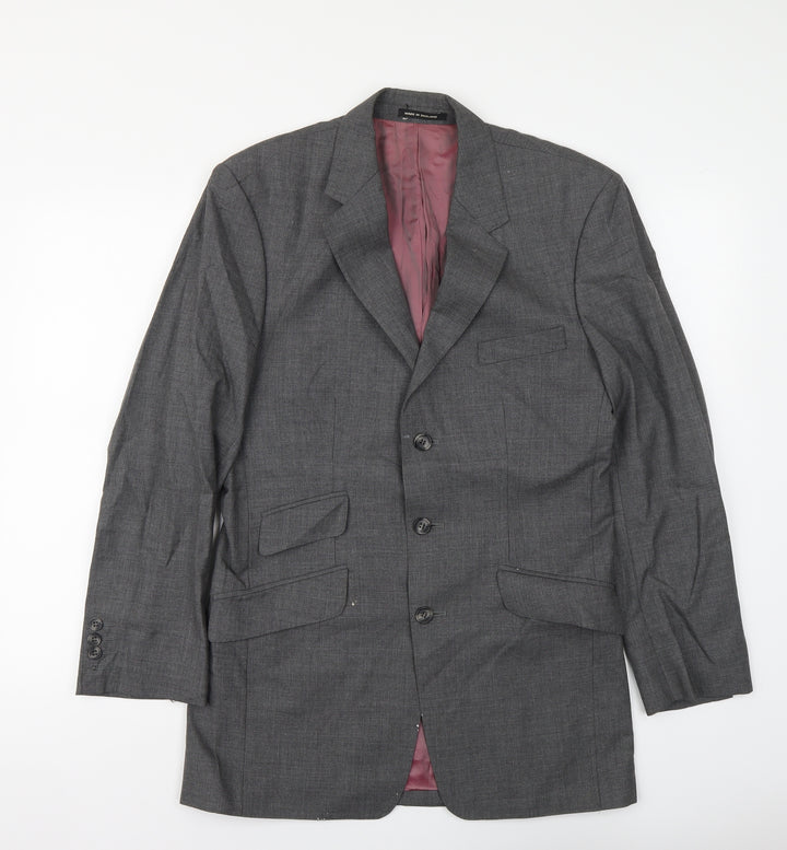 Richard James Mens Grey Cotton Jacket Suit Jacket Size M