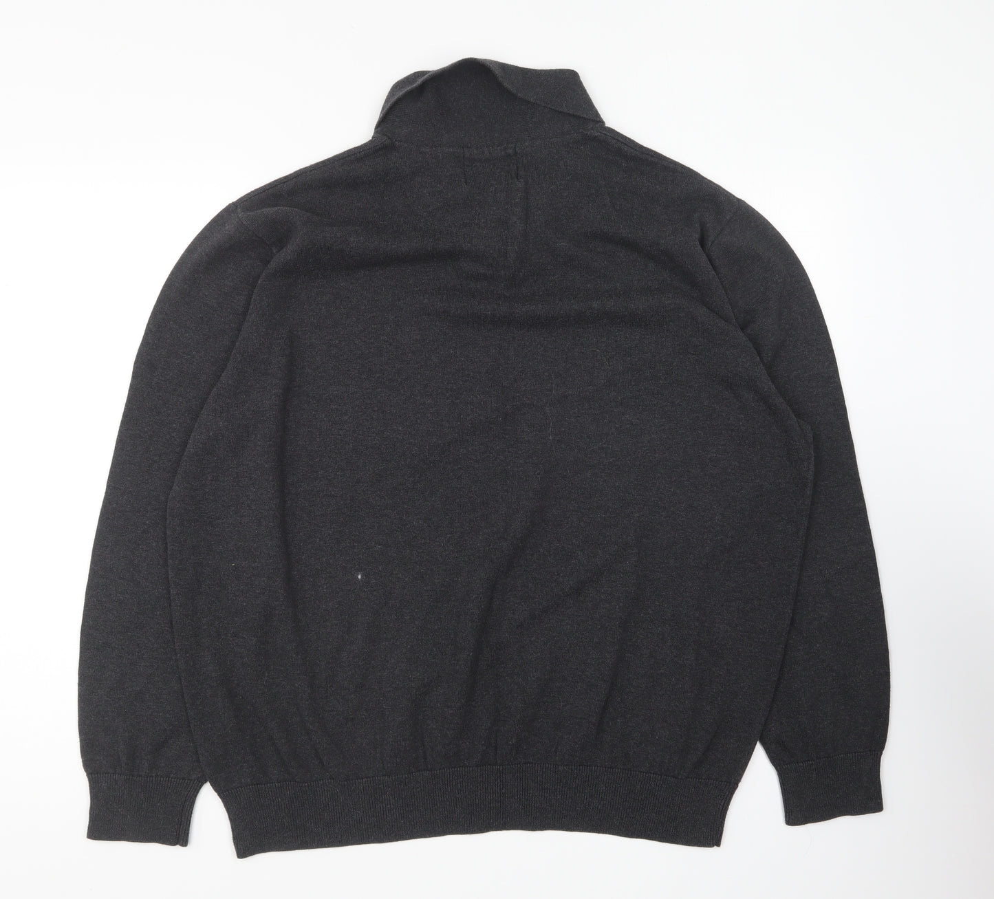 Burton Mens Grey Collared Acrylic Pullover Jumper Size 2XL