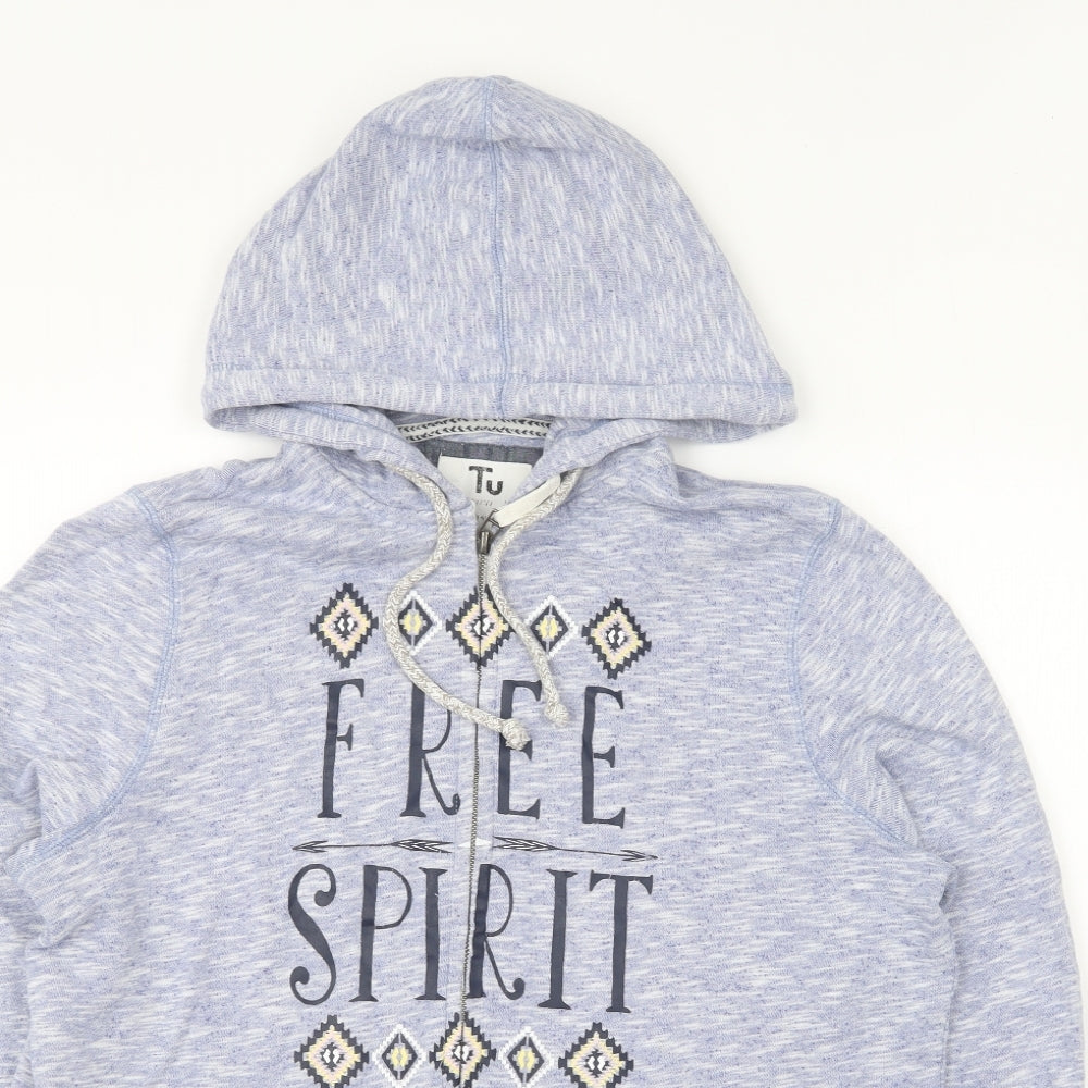 TU Womens Blue Cotton Full Zip Hoodie Size 16 Zip - Free Spirit